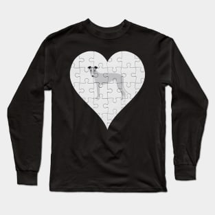 Whippet Heart Jigsaw Pieces Design - Gift for Whippet Lovers Long Sleeve T-Shirt